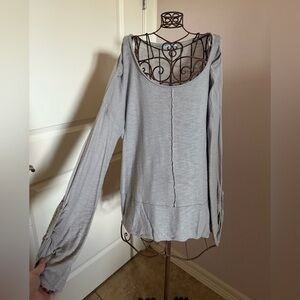 Joseph A Light Gray Scoop Neck Sweater size XL